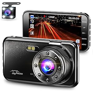 【GPS搭載&赤外線暗視ライト】 ドライブレコーダー 前後カメラ 1296PフルHD高画質2カメラ 4インチ大画面 170度広角視野 WDR搭載 駐車監視 衝撃録画 常時録画 Gセンサー 操作簡単 高速起動 32GB SDカード付き 父の日ギフト プレゼント 日本語取扱説明書 12ヶ月安心保証 (ブラック)