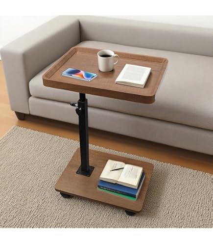 Amazon｜サイドテーブル 昇降式サイドテーブル キャスター付き