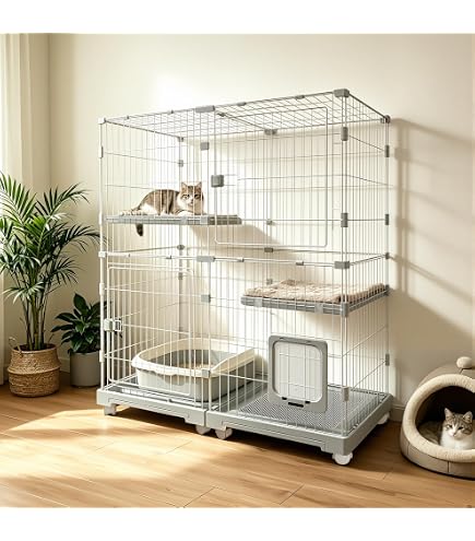 Amazon.co.jp: ゲージ 猫 4段 猫 ケージ 特大 猫 ケージ 大型 猫用