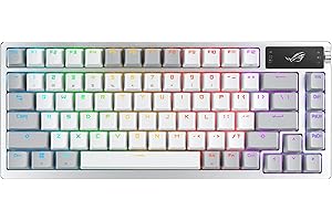 ASUS ゲーミングキーボード カスタムキーボード ROG Azoth Moonlight White(75% / ガスケットマウント / 3層静音ダンパー / ROG NXメカニカルスイッチ/ROGキーボードスタビライザー/PBTダブルショットキー