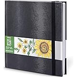 Amazon 画用紙 正方形 スケッチブック リング スケッチ紙 パステル画用紙 デッサン用画用紙 素描 図工 絵画 イラスト 塗り絵 美術用品 両面描き 厚紙 上質 無地 バインダー ホワイト 可愛い 子供 学生 大人 しおり付き ピンク 画用紙 ホビー