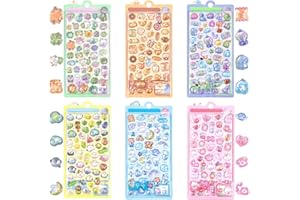 MINGYI TECH 3Dシール (A：6枚セット) かわいい立体浮き彫りデザイン ご褒美 DIY 手帳デコ スマホデコ ギフト包装に