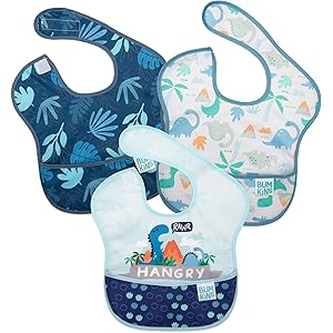 Bumkins バンキンス 油が落ちるスタイ3点セット【日本正規品】スーパービブ 洗濯機で洗えてすぐ乾く お食事用防水ビブ 6~24ヶ月 13/14/15 BM-S3BN2