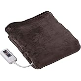 [山善] 電気毛布 敷き 電気敷毛布 140×80cm シングル 洗える ふわふわもこもこ 表面フランネル・裏面プードルタッチ仕上げ ダニ対策機能 温度調節無段階 YMS-F33P(T)