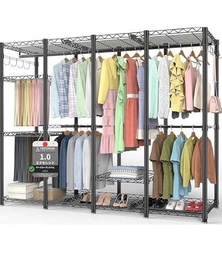 Amazon｜HEAVNIX ハンガーラック 大きいサイズ おしゃれ 洋服ラック 大