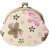 watona ちりめん がま口 3.3寸丸形小銭入れ (01 賑桜)