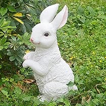 ウサギ置物　白　ホワイト　うさぎベンチ　　樹脂製　うさぎ白　ガーデンオーナメント ウサギ置物 白 ホワイト うさぎベンチ 樹脂製 うさぎ白 ガーデン