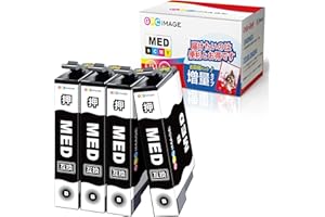 GPC Image MED-4CL ブラック エプソン 対応 メダマヤキ インク epson 対応 MED 黒4本 Epson 用 EW-056A EW-456A インク 大容量 プリンター 456A 056A エプソン メダマヤキ 互換インクカート