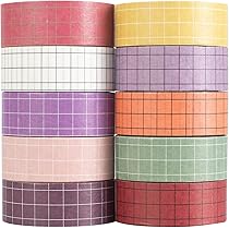 Amazon.co.jp: 格子縞 マスキングテープ セット 10巻 創造性