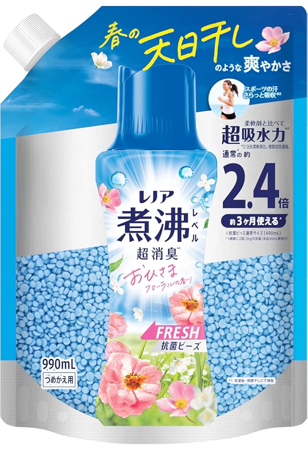 Amazon | レノア 煮沸レベル消臭 抗菌ビーズ リフレッシュフローラル