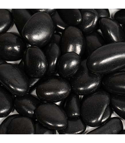 Amazon | 彩光石 那智黒風 黒玉砂利 10kg(小分け) 15分 | 砂利