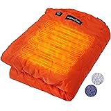 warmthee (ワームフィー) USB式 電気毛布 速暖 ひざ掛け ブランケット 難燃加工 防寒グッズ キャンプ アウトドア 温度3段階調節 自動OFFタイマー 丸洗い可 軽量 車用 100x60cm 300g レッド x ネイビー