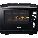 東芝(TOSHIBA) 過熱水蒸気オーブンレンジ 石窯ドーム 30L 300℃ 2段調理 ER-XD3000(K) グランブラック フラットテーブル