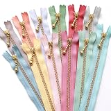 YKK 玉付きファスナー ニュアンスカラー 20cm ゴールド 12色セット 3G20-N12MIX
