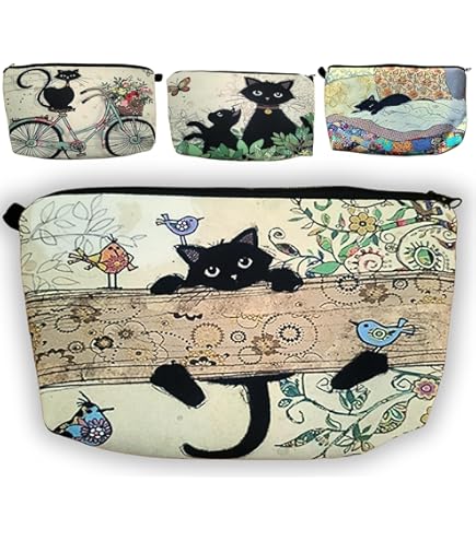 Amazon.co.jp: セラミック藍,ポーチ 猫3兄弟 三匹 13600, 20×マチ5