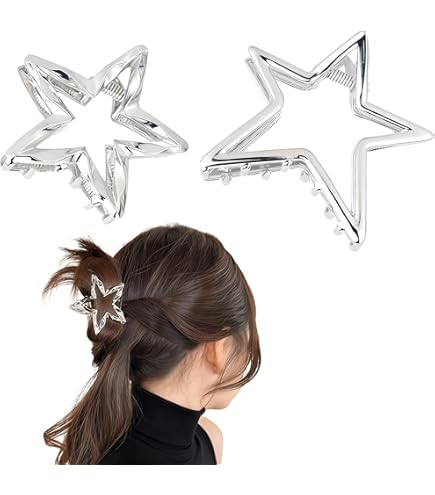 Amazon.co.jp: メタルヘアクリップ | 星型のバンスクリップ | 大きな爪
