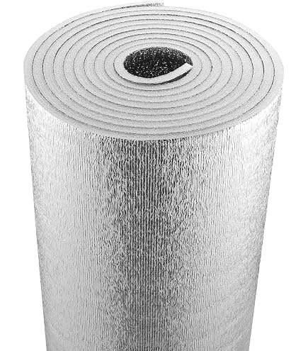 Uxcell Insulation Sheet – 1m X 0.5m X 5mm Embossed Aluminum Foil Barrier, Waterproof Heat Resistant For HVAC, Pipes, Roofs & Walls