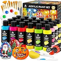 Amazon | アクリル絵の具40個セット - 24色(2オンス/60ml