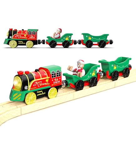 Bigjigs Rail Traîneau Du Père Noël Avec Rennes – Set De 3 Pièces, Jouet En Bois Dès 3 Ans
