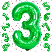 Amazon | EXGOX 数字 バルーン 大きい グリーン 誕生日 ナンバー 3