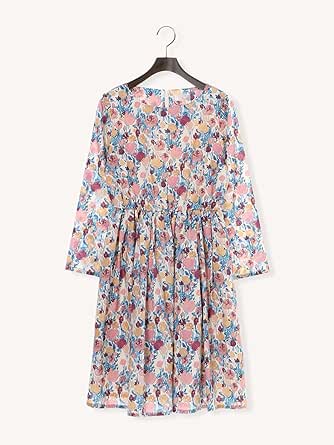 Amazon Co Jp テチチ Te Chichi リバティロゼッタタナローン花柄ワンピース ピンク M 服 ファッション小物
