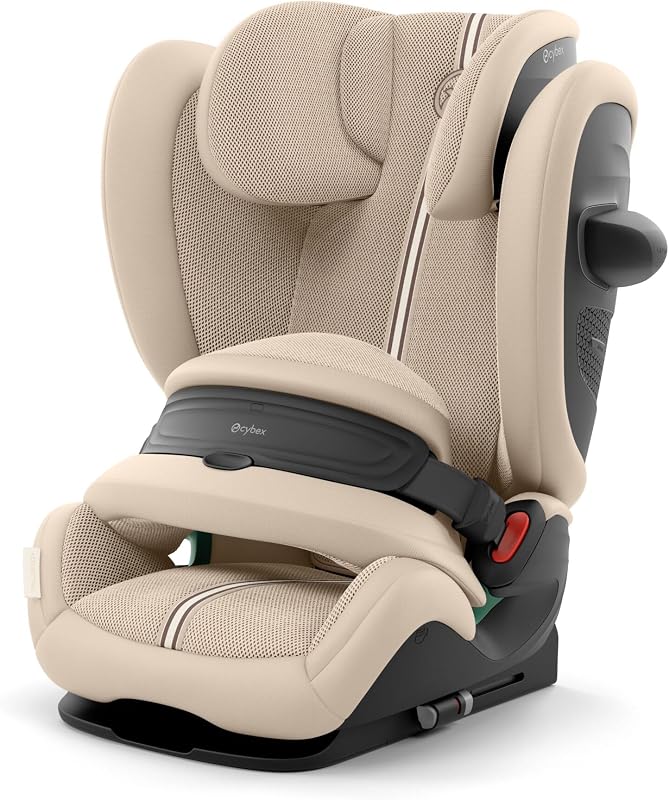 CYBEX サイベックス【公式】パラス G3 アーモンドベージュ プラス メッシュ、150cm まで使える、チャイルドシート、ジュニアシート、15ヵ月~12歳頃まで、ISOFIX固定、R129適合 (オリジナルリフレクターバンド付き)