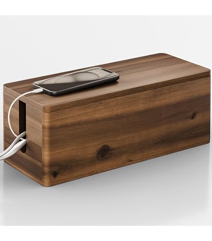 Amazon.co.jp: Acacia 木製ケーブル管理ボックス 木製コードハイダー