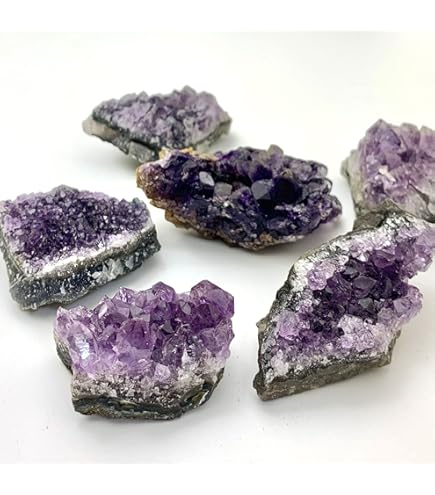 天然石 アメジストクラスター ラブラドライト 六角柱 原石3点セット