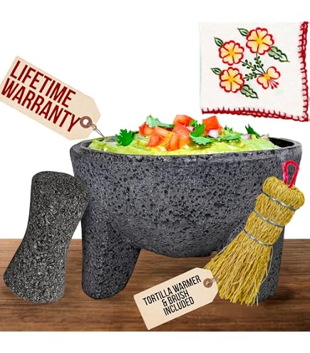 Amazon.co.jp: モルカヘテ Molcajete メキシコ伝統の調理器具 サルサ 