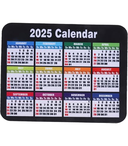 Amazon.co.jp: 2025年カレンダーブラックカレンダーマウスパッド