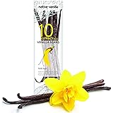 Native Vanilla Grade B Tahitian Vanilla Beans – 10 Premium Extract Whole Pods – For Chefs and Home Baking, Cooking, & Extract