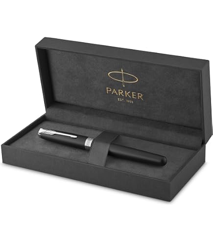 Amazon | PARKER Sonnet Fountain Pen, Black Lacquer with Gold Trim