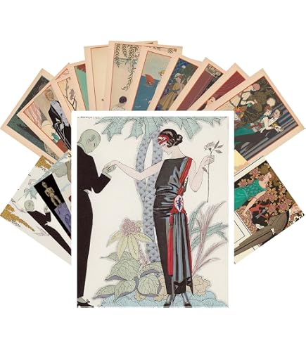 Amazon | ポストカードセット24カードErte Vintage Painting Art Deco