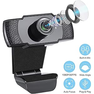 「2020年最新型」GEEMAI ウェブカメラ 1080P HD Webカメラ 内蔵 200万画素 110°画角 ウェブカメラ 広角 国内正規品 【速やかに出荷】光補正マイク USB接続 ビデオ通話録音家庭用ゲーム会議はパソコンカメラで家で働いています Skype/Facebook/Youtube/WinXP/Vista / Win7 / Win8 / Win10など互換性広角 カメラ 1.5mケーブル