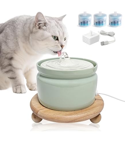 thumbnail image 2 of IPettie Ceramic Cat Water Fountain, 3.5L Cordless Pet Water Dispenser – VibePet 2 of 13