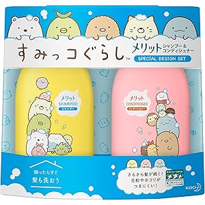 メリット すみっコぐらし スペシャルデザインセット ポンプペア (シャンプー480ml+コンディショナー480ml…