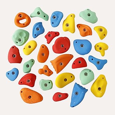 クライミングホールドセット ミックスカラー (木壁用金具付き  