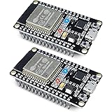 Aideepen 2個 ESP32 ESP-32S 開発ボード 2.4GHz CP2102へMicro USB、Tensilica LX6デュアルコアプロセッサ ESP32-WROOM-32チップモジュール内臓マイクロコントローラ、NodeMCUで使