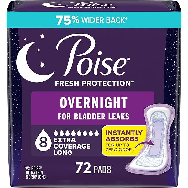 Amazon | Poise Incontinence Pads, Long, 45 Count (Pack of 2 