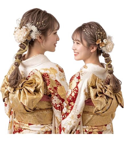 Amazon.co.jp: [LALALA beauty flowers] 髪飾り 成人式 振袖 赤 レッド