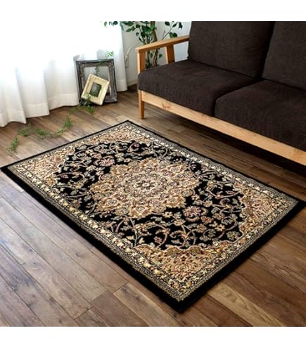 はむページ★展示品☆大判手織りウール製草木染め上品な色柄ペルシャ絨毯 Amazon｜ジャパンインターリビング ウィルトン織ペルシャン柄