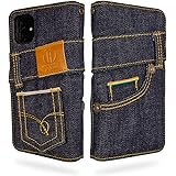 UK Trident 岡山デニム iPhone 11 手帳型アイフォンケース 日本製セルビッチ カード収納 おしゃれ iPhone11 ケース（6.1インチ）