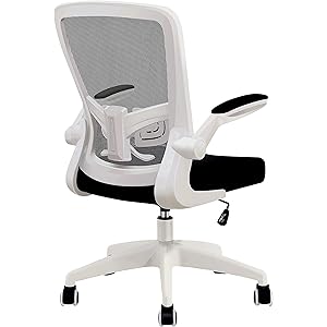 FelixKing 椅子 オフィスデスクチェア メッシュチェア 事務椅子 昇降機能付き 調節可能アームレスト 腰サポー 通気性抜群 厚手 座面 360度回転 オフィスチェア 男女兼用 (白)