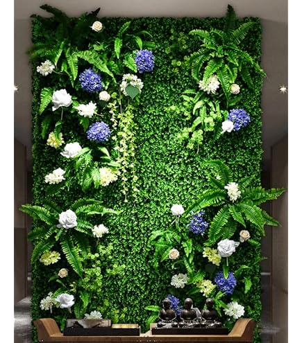 壁掛けフェイクグリーン ×24 Amazon｜HGJH フェイクグリーン 壁掛け 屋外 人工植物 壁面緑化 カラー
