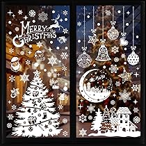 Amazon.co.jp: Hianjoo クリスマス ステッカー 窓 飾り シール 両面