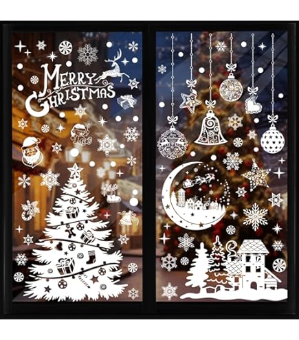 Amazon.co.jp: クリスマス ステッカー 窓 シール 6枚セット 雪の