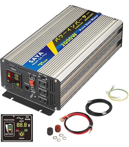 Amazon.co.jp: SAYAENERUGI 正弦波インバーター 2500W 24V 100V 瞬間 
