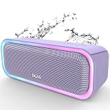 DOSS SoundBox Pro Bluetooth スピーカー20W 強化された低音 ワイヤレス ポータブル 小型 ブルートゥース スピーカー【イルミネーション機能 20時間再生 IPX6防水 パッシブラジエーター搭載 ワイヤレスステレオ Aux/TFカード対応/風呂/アオトドア適用】