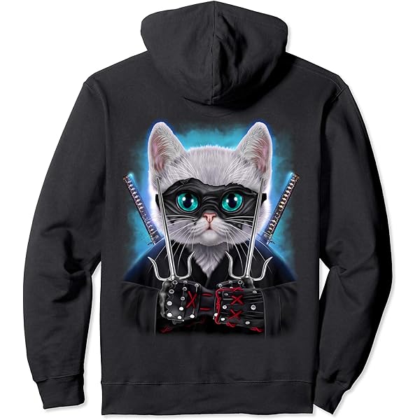 ねこUNKNOWNグレー 剣模様 パーカー XLサイズ 猫 パーカー メンズ スウェット ネコ 柄 猫の顔 猫デザイン
