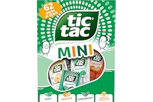 Tic Tac Mini Mints, Gift Box, Multipack with Mint, Spearmint, Orange and Passion Fruit, 62 Packs (3.4g each)